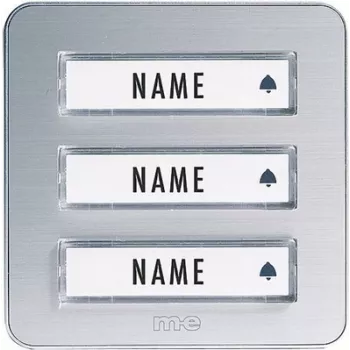 M-E MODERN-ELECTRONICS KTA-3 A/S Doorbell Button, Surface-Mounted, Silver