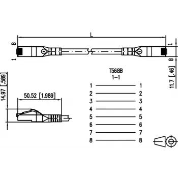 METZ CONNECT 130845A544-E Cat6a S/FTP hálózati patchkábel, 15 m, kék