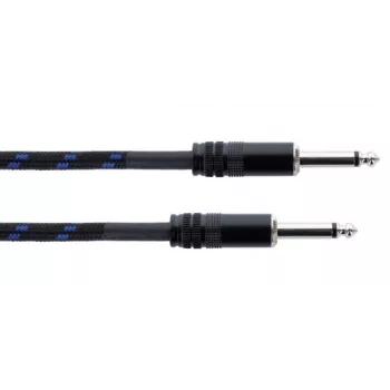 Cordial 14770 mono jack audiokábel 6,3 mm TS – 6,3 mm TS 5 m fekete/kék textil