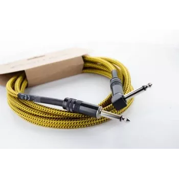 Cordial 14776 hangszerkábel 6,3mm mono jack – 6,3mm mono jack, 3m, fekete/sárga textil