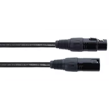 Cordial ED 0.5 FM XLR összekötő kábel [1x XLR Female 3 pólusú – 1x XLR Male 3 pólusú] 0,50 m fekete (14898)