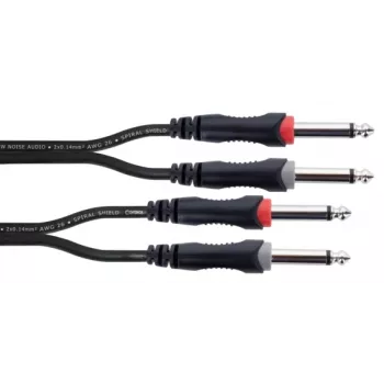 Cordial 14846 twin mono jack audio kábel 6m fekete – dual 6,3mm TS – dual 6,3mm TS