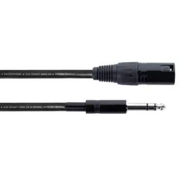 Cordial EM 1.5 MV XLR–6,3 mm TRS jack audiokábel 1,5 m fekete 14811