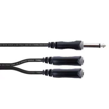 Cordial EY 0.3 PGG Y-adapter kábel 1x 6,3 mm mono jack dugó–2x 6,3 mm mono jack alj 0,3 m fekete 14884