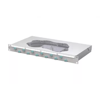 METZ CONNECT OpDAT fix hegesztő patchpanel 12xLC-D OM3, 1U, 24 szál, világosszürke 1504557712-F