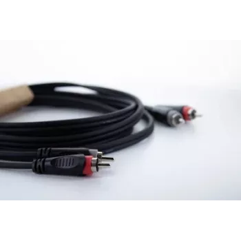 Cordial 14835 RCA audiokábel 1 m fekete iker PVC