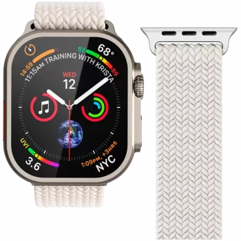 VONMÄHLEN Woven Loop Apple Watch 40/41/42mm-hez, krém