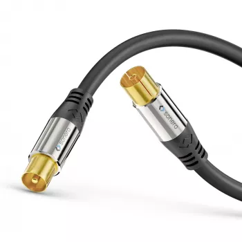 PURELINK Sonero antennakábel 2m S-AC000-020 Premium, koaxiális dugó aljzatra, 75 Ohm, kettős árnyékolás, fehér