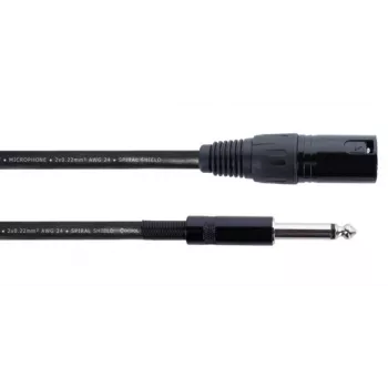 Cordial EM 5 MP XLR–6,3 mm monó jack audiokábel, 5 m, fekete, 14753