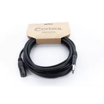 Cordial EM 5 MP XLR–6,3 mm monó jack audiokábel, 5 m, fekete, 14753