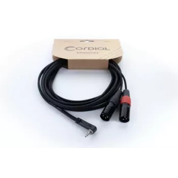 Cordial EY 1 WRMM XLR Y-adapterkábel, 3,5 mm TRS dugó–2x XLR dugó, 1 m, fekete, 14873