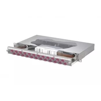 METZ CONNECT hegesztő patch panel 24xLC-duplex OM4, 1U rack-szerelés, 48 szál 1504677524-E