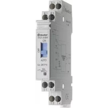 Finder 19.21.0.024 szürkületkapcsoló időzítővel és visszajelző érintkezővel, 1 CO 10 A, 24 V AC/DC