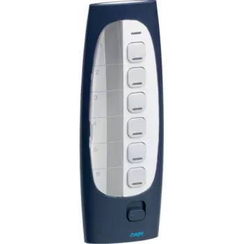 HAGER TU418 rádiófrekvenciás távirányító 7 gombos 433,92 MHz Rolling Code kapukhoz és sorompókhoz