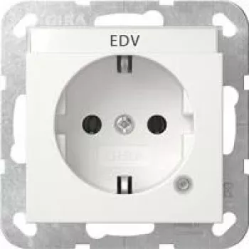 Gira SCHUKO dugaszolóaljzat kontroll-LED-del és fokozott érintésvédelemmel, tisztafehér fényes, 16 A, 250 V, süllyesztett, System 55 445203