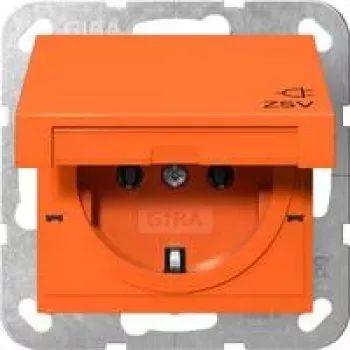 Gira SCHUKO dugaszolóaljzat billenőfedéllel, fokozott érintésvédelem, narancs 4454109