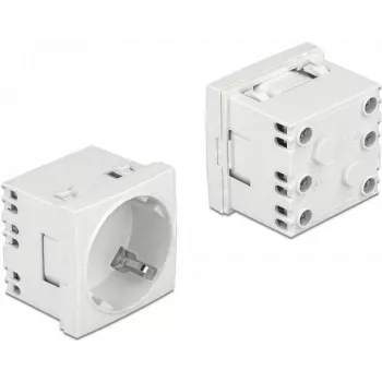 Delock Easy 45 F típusú dugaszolóaljzat zárral, fehér RAL 9003, 16 A, 250 V, 10 darabos csomag 81324