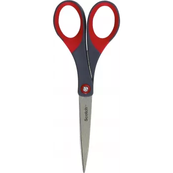3M Scotch Precision Scissors 180 mm Red/Grey Pointed Stainless Steel Comfort Grip (1447)