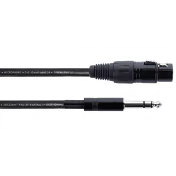 Cordial EM 1 FV XLR–6,3 mm jack audiokábel 1 m fekete 14820