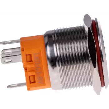 JOY-IT BUTTON22A-M-RD Momentary Push Button Switch, 22 mm, Red, 250 V AC, 3 A, 1 NO, IP67, IK10