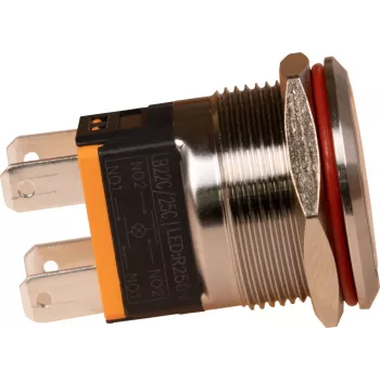JOY-IT Button22C-02 Latching Push Button Switch, Red, 240 V AC, 15 A, IP67, IK10, Panel Mount