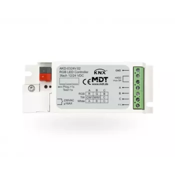 MDT AKD-0324V.02 KNX LED vezérlő, 3 csatornás RGB/RGBW, 3A csatornánként, süllyesztett szerelés