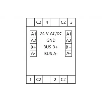 METZ MR-F-AO4 Modbus RTU analóg kimeneti modul, 4 csatorna, RS485, 16 bit, DIN-sín, 110835130270