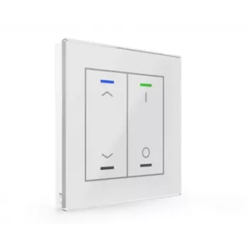 MDT BE-GTL2TW.C1 Glass Push Button II Light 2-szeres RGBW hőmérséklet-érzékelővel, fehér, KNX
