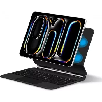 DIGISTOR HK ESR iPad Pro 13 inch (M4, 2024) billentyűzetes tok állítható mágneses talppal, eltávolítható védőtok, Rebound 360 sorozat, szürke