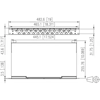 METZ CONNECT hegesztő patchpanel 24xLC-duplex OM3 1U 19 inch 1504557724-E