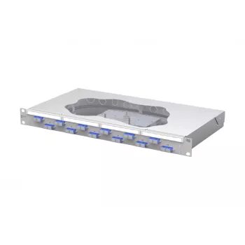 METZ CONNECT OpDAT fix optikai hegesztő patchpanel, 12x SC-duplex OS2, 1U, világosszürke 150459E212-F