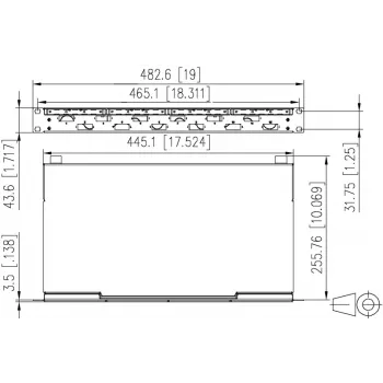 METZ CONNECT OpDAT fix optikai hegesztő patchpanel, 12x SC-duplex OS2, 1U, világosszürke 150459E212-F