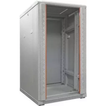 IT-BUDGET 19 inch hálózati szekrény SRK - 22U - 600x600 mm - üveg-/acélajtó - előszerelt - világosszürke 99ITB19SRK2266GGNM