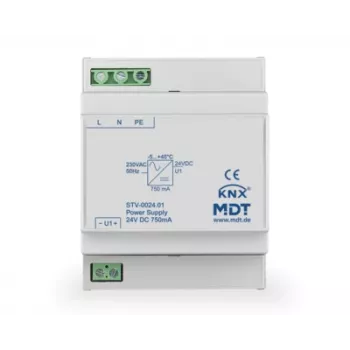 MDT STV-0024.01 buszfeszültség-ellátó 4TE DIN sín 24V DC 750mA