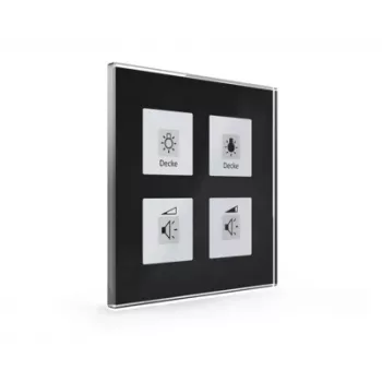 MDT BE-GT04S.01 Glass Push Button Plus 4-es fekete