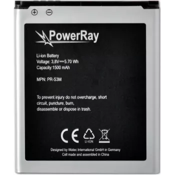 PowerRay akkumulátor PR-S3M Samsung Galaxy S3 Mini-hez, 1500 mAh, ömlesztett