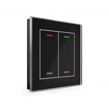 MDT Glass Push-button II Light 2 gombos RGBW fekete, BE-GTL20S.01S