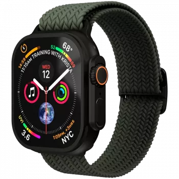 VONMÄHLEN Woven Loop Apple Watch 40/41/42mm-hez, Olive Black