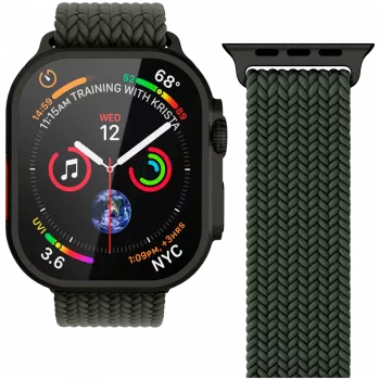 VONMÄHLEN Woven Loop Apple Watch 40/41/42mm-hez, Olive Black
