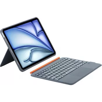 DIGISTOR HK Inateck KB04122 billentyűzet-tok érintőpaddal iPad 11 inch A16 / Air M3-M2 / Pro készülékhez, levehető, háttérvilágításos, QWERTZ német kiosztás, grafit szürke