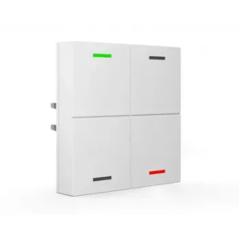 MDT BE-TAL63T4.01 KNX üveg érintőgomb 4 csatornás RGBW állapot-LED-ekkel, hőmérséklet-, közelség- és fényerő-érzékelőkkel, Studio fehér fényes