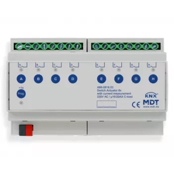 MDT AMI-0816.03 KNX kapcsolóaktor, 8 csatornás, 16/20 A, 230 V, 8 TE, DIN-sín