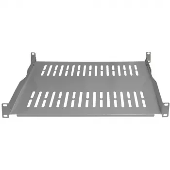 IT-BUDGET 19 inch rack polc / eszköztálca - 80 kg teherbírás - 350 mm mélység - mélységben állítható rögzítés - világosszürke (90ITB19FBX350G)