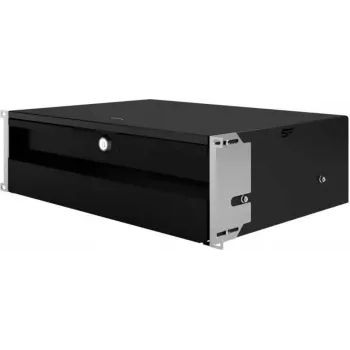 IT-BUDGET 19 inch rack fiók kis eszközöknek, dokumentumoknak, szerszámoknak - 3U - zárható - fekete (90ITBSL3HES)