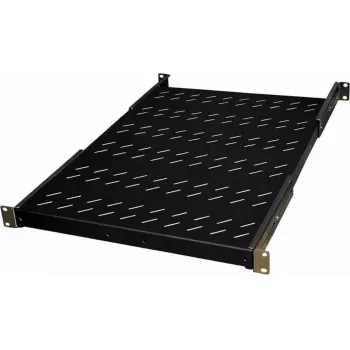 IT-BUDGET 19 inch fix polc / eszközpolc - 150 kg teherbírás - 650 mm mélység - mélységben állítható szerelés - fekete (90ITB19FBX650S)