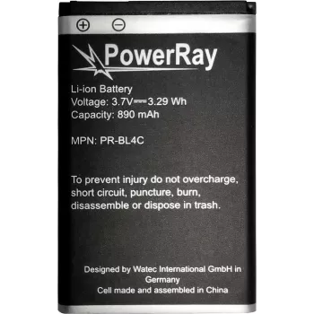 PowerRay PR-BL4C 890 mAh Li-Ion akkumulátor Nokia 6300-hoz, ömlesztett