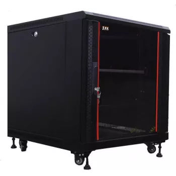 IT-BUDGET 19 inch szerver szekrény SRK - 12U - 600x1000 mm - üveg/acél ajtó - előszerelt - fekete 99ITB19SRK12610GSNM