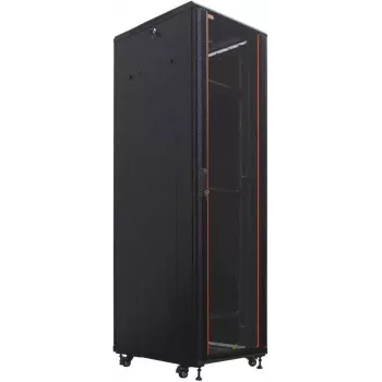 IT-BUDGET 19 inch hálózati szekrény SRK - 42U - 600x600 mm - üveg-/acélajtó - előszerelt - fekete (99ITB19SRK4266GSNM)