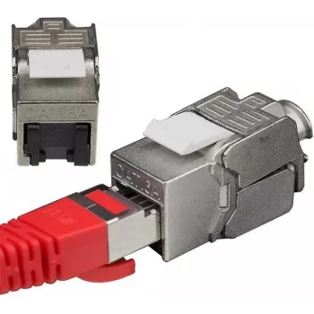 IT-BUDGET RJ45 Business Keystone modul Cat.6A árnyékolt szerszám nélküli Small Form Factor porvédő fedéllel PoE+ (90ITBKM6ASS)