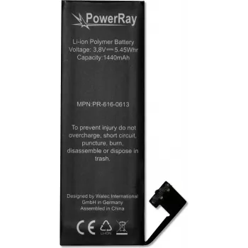PowerRay akkumulátor PR-616-0613 iPhone 5-höz, 1440 mAh, Bulk